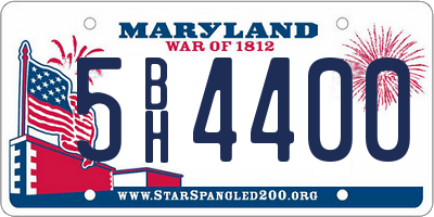 MD license plate 5BH4400