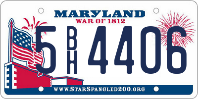 MD license plate 5BH4406
