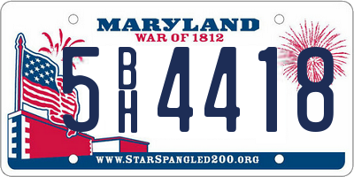 MD license plate 5BH4418