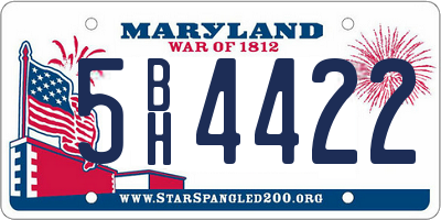 MD license plate 5BH4422