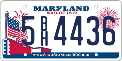 MD license plate 5BH4436