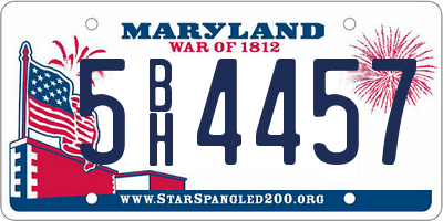 MD license plate 5BH4457