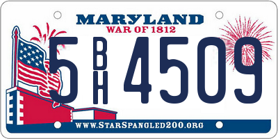 MD license plate 5BH4509