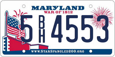 MD license plate 5BH4553