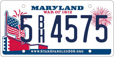 MD license plate 5BH4575