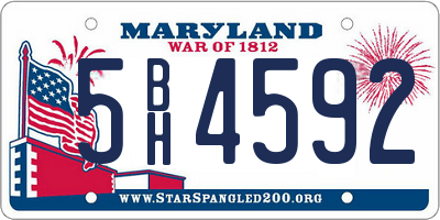 MD license plate 5BH4592