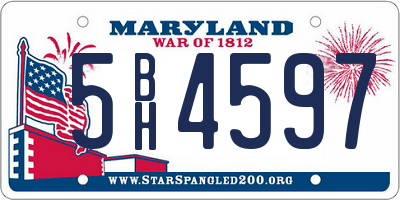 MD license plate 5BH4597