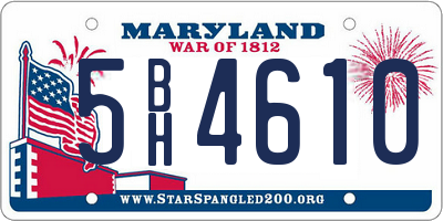 MD license plate 5BH4610