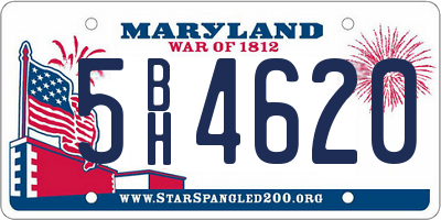 MD license plate 5BH4620