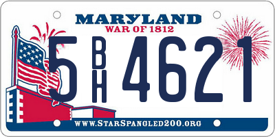 MD license plate 5BH4621