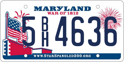MD license plate 5BH4636