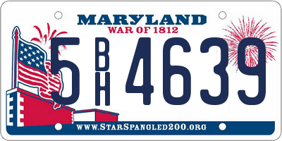 MD license plate 5BH4639