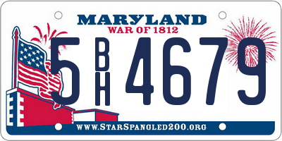 MD license plate 5BH4679