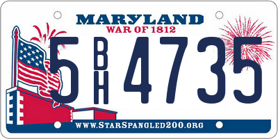 MD license plate 5BH4735
