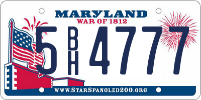 MD license plate 5BH4777