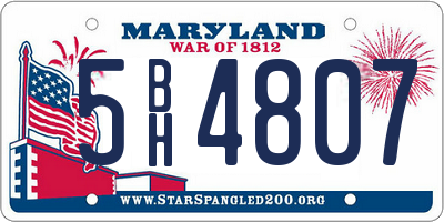 MD license plate 5BH4807