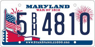 MD license plate 5BH4810