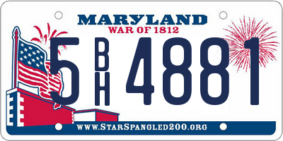 MD license plate 5BH4881