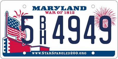 MD license plate 5BH4949