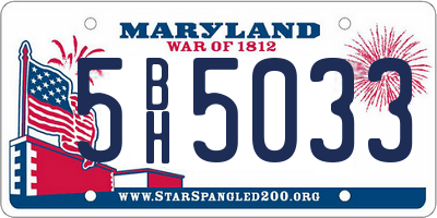 MD license plate 5BH5033