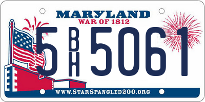 MD license plate 5BH5061