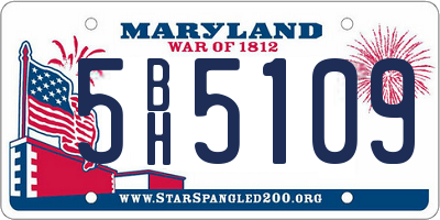 MD license plate 5BH5109