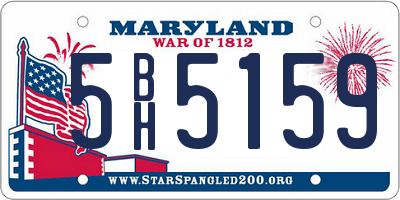 MD license plate 5BH5159