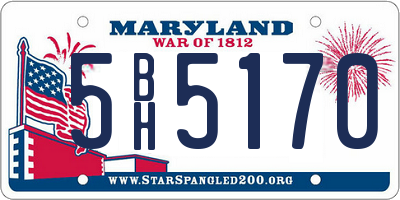 MD license plate 5BH5170