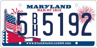 MD license plate 5BH5192