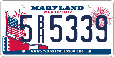 MD license plate 5BH5339