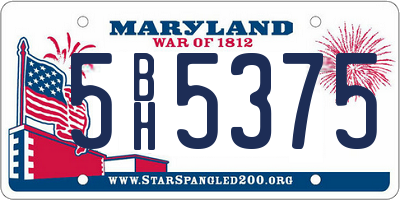 MD license plate 5BH5375