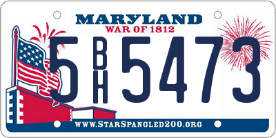 MD license plate 5BH5473
