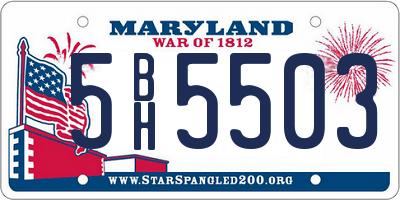MD license plate 5BH5503