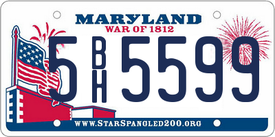 MD license plate 5BH5599