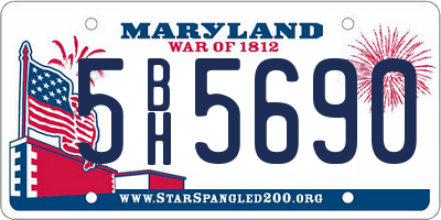 MD license plate 5BH5690