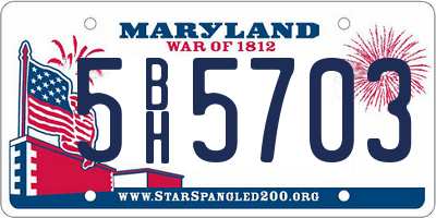 MD license plate 5BH5703