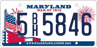 MD license plate 5BH5846