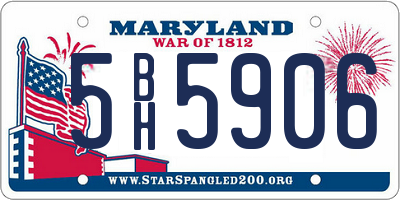 MD license plate 5BH5906