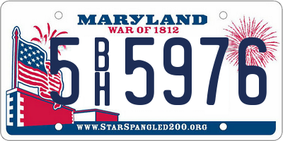 MD license plate 5BH5976