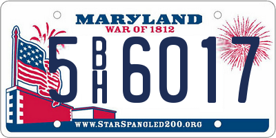 MD license plate 5BH6017
