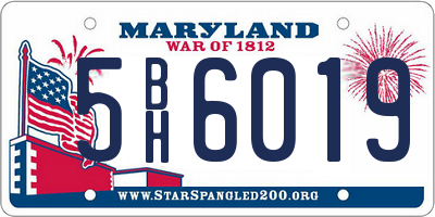 MD license plate 5BH6019