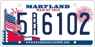 MD license plate 5BH6102