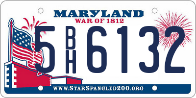 MD license plate 5BH6132