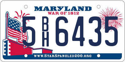 MD license plate 5BH6435