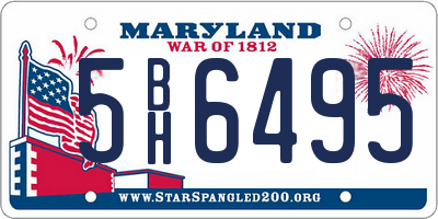 MD license plate 5BH6495