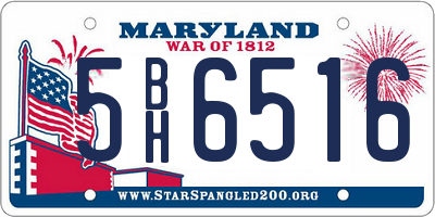 MD license plate 5BH6516
