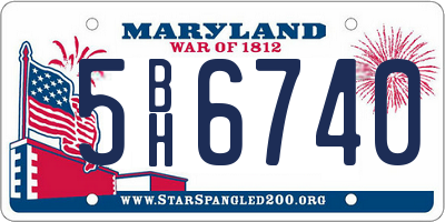 MD license plate 5BH6740