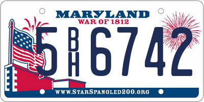 MD license plate 5BH6742