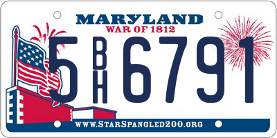 MD license plate 5BH6791