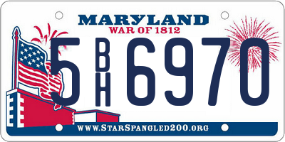 MD license plate 5BH6970